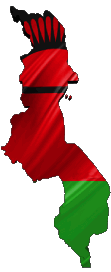 Fahnen Afrika Malawi Karte 