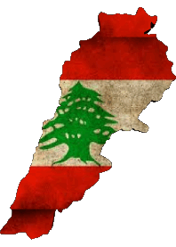Fahnen Asien Libanon Karte 