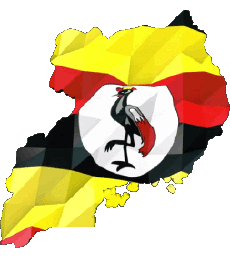 Flags Africa Uganda Map 