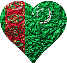 Banderas Asia Turkmenistán Corazón 