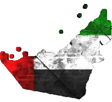 Banderas Asia Emiratos Árabes Unidos Mapa 