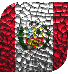 Drapeaux Amériques Pérou Carré 