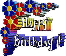 Messages Anglais Happy Birthday Floral 005 