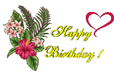 Nachrichten Englisch Happy Birthday Floral 007 
