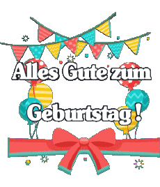 Messages German Alles Gute zum Geburtstag Luftballons - Konfetti 006 