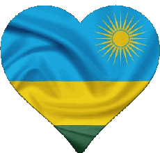 Flags Africa Rwanda Coeur 