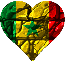 Fahnen Afrika Senegal Herz 