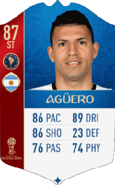 Multimedia Videospiele F I F A - Karten Spieler Argentinien Sergio Agüero 