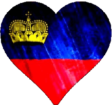 Flags Europe Liechtenstein Heart 