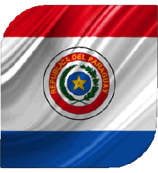 Drapeaux Amériques Paraguay Carré 