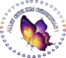 Messages German Alles Gute zum Geburtstag Schmetterlinge 001 