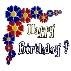 Messages Anglais Happy Birthday Floral 005 