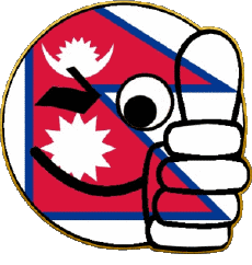 Drapeaux Asie Népal Smiley - OK 