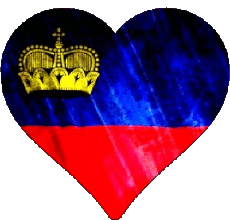 Flags Europe Liechtenstein Heart 