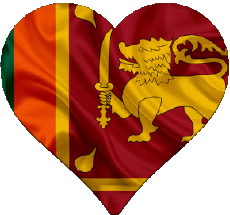 Banderas Asia Sri Lanka Corazón 