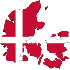 Fahnen Europa Dänemark Karte 