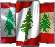 Bandiere Asia Libano Forma 