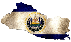 Fahnen Amerika Salvador Karte 