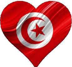 Drapeaux Afrique Tunisie Coeur 