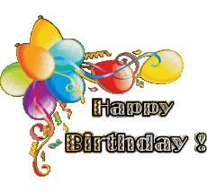 Messagi Inglese Happy Birthday Balloons - Confetti 002 