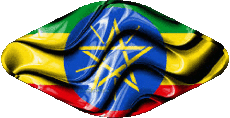 Drapeaux Afrique Ethiopie Ovale 02 