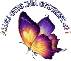 Messages German Alles Gute zum Geburtstag Schmetterlinge 001 