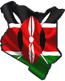 Banderas África Kenia Mapa 