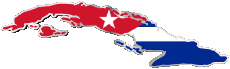 Banderas América Cuba Mapa 