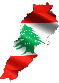 Fahnen Asien Libanon Karte 
