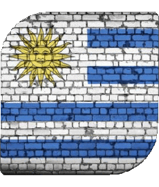 Flags America Uruguay Square 