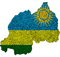Bandiere Africa Ruanda Carta Geografica 