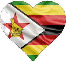 Flags Africa Zimbabwe Heart 