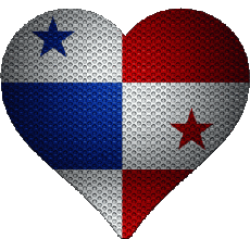 Banderas América Panamá Corazón 