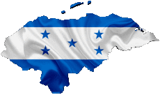 Banderas América Honduras Mapa 