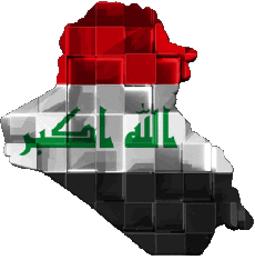 Fahnen Asien Irak Karte 