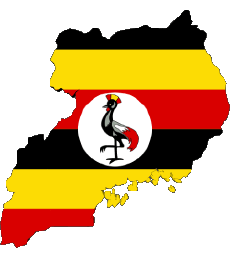 Bandiere Africa Uganda Carta Geografica 
