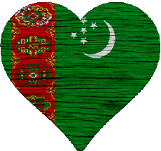 Banderas Asia Turkmenistán Corazón 