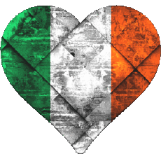 Drapeaux Europe Irlande Coeur 