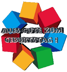 Messages German Alles Gute zum Geburtstag Zusammenfassung - geometrisch 004 