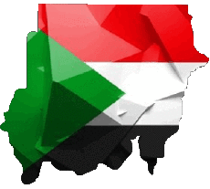 Flags Africa Sudan Map 