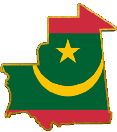 Drapeaux Afrique Mauritanie Carte 