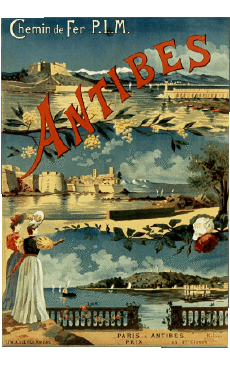 Antibes-Umorismo -  Fun ARTE Poster retrò - Luoghi France Cote d Azur 