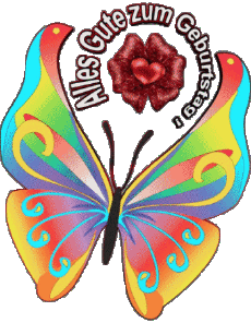 Messagi Tedesco Alles Gute zum Geburtstag Schmetterlinge 003 