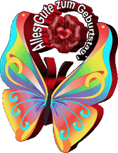 Messagi Tedesco Alles Gute zum Geburtstag Schmetterlinge 003 