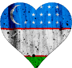 Banderas Asia Uzbekistán Corazón 