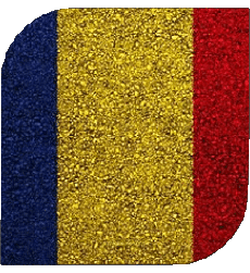 Drapeaux Afrique Tchad Carré 