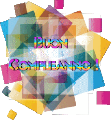 Mensajes Italiano Buon Compleanno Astratto - Geometrico 015 