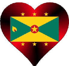 Fahnen Amerika Grenada-Inseln Herz 