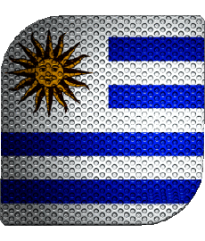 Flags America Uruguay Square 