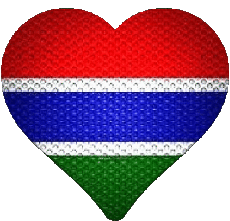 Banderas África Gambia Corazón 
